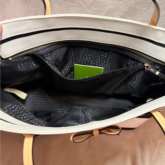 NWOT Kate Spade Boutique Striped Saffiano Leather Bow Tote Authentic Retail Line - Picture 4 of 8